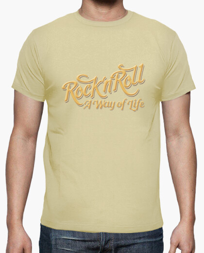 Camiseta Rock n Roll WOL color crema