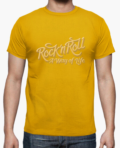 Camiseta Rock n Roll WOL color mostaza