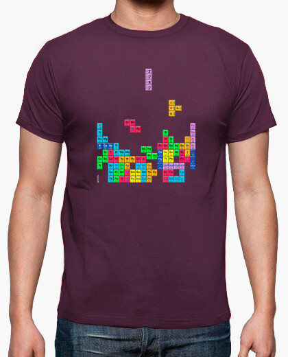 Camiseta Tabla periódica Tetris color morado