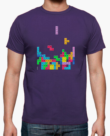 Camiseta Tabla periódica Tetris color morado