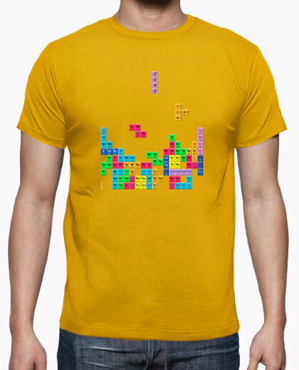 Camiseta Tabla periódica Tetris color mostaza