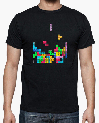 Camiseta Tabla periódica Tetris color negro
