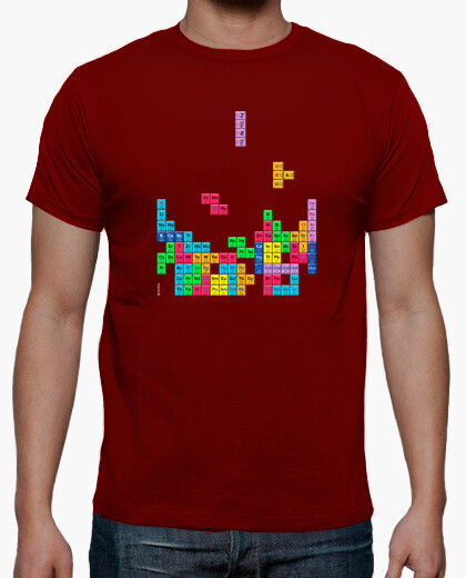 Camiseta Tabla periódica Tetris color rojo